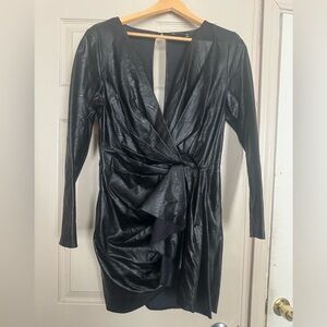 Black knee length Faux leather dress. Worn one time